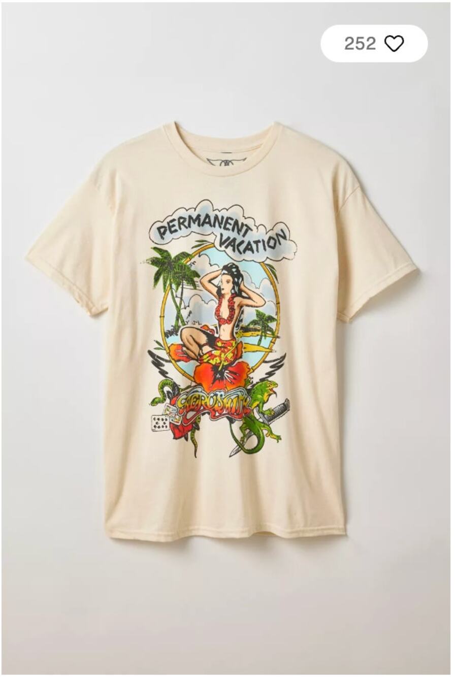 Urban Outfitters Aerosmith Permanent Vacation Graphic Tee Shirt Small